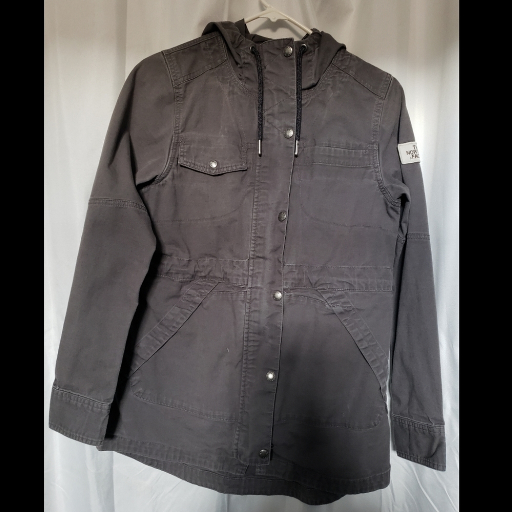 The North Face long line rain coat